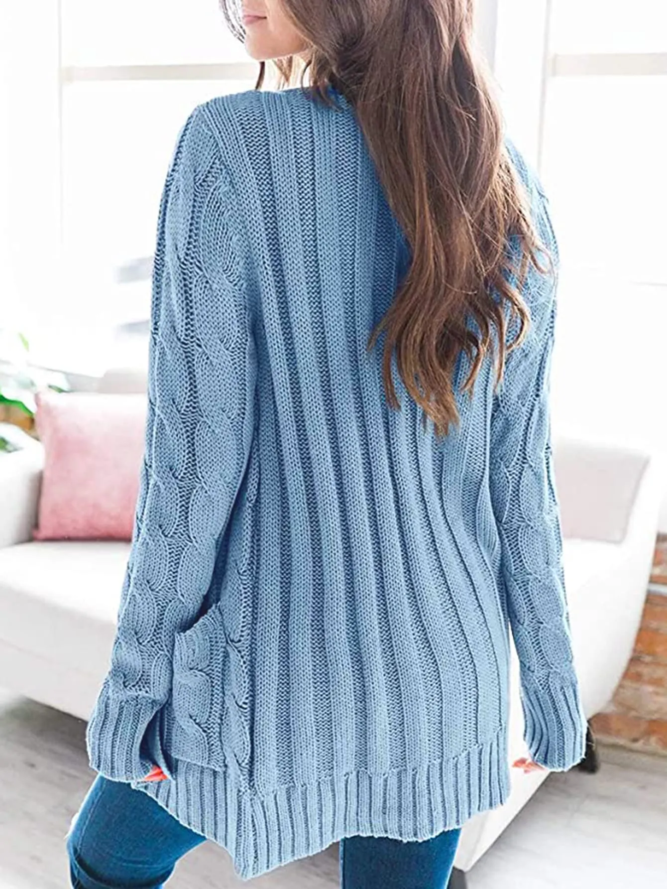 Cable-Knit Cardigan with Pockets