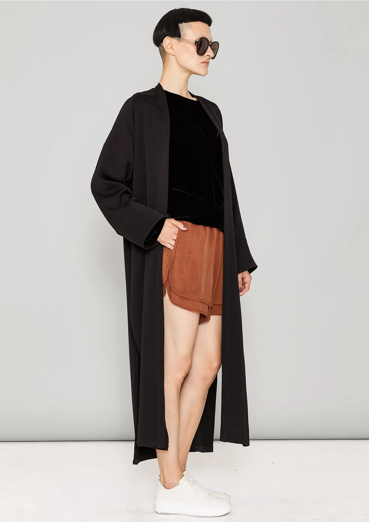 CARDIGAN LONG - HEAVY DRAPING black