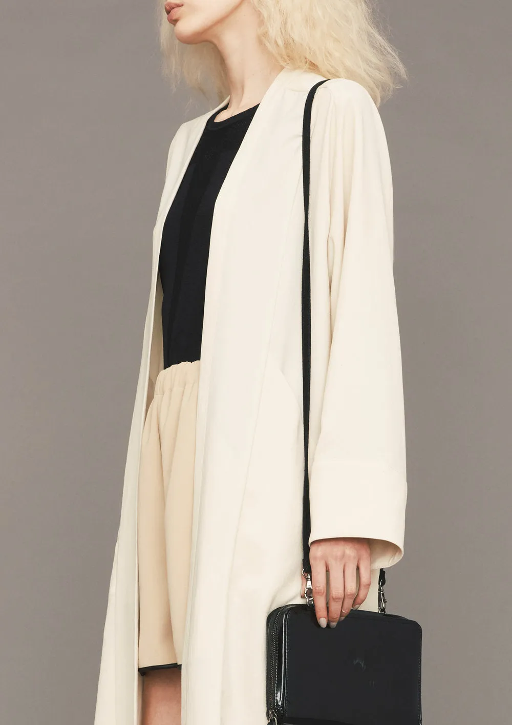 CARDIGAN LONG - SILKY STRETCH CREPE beige