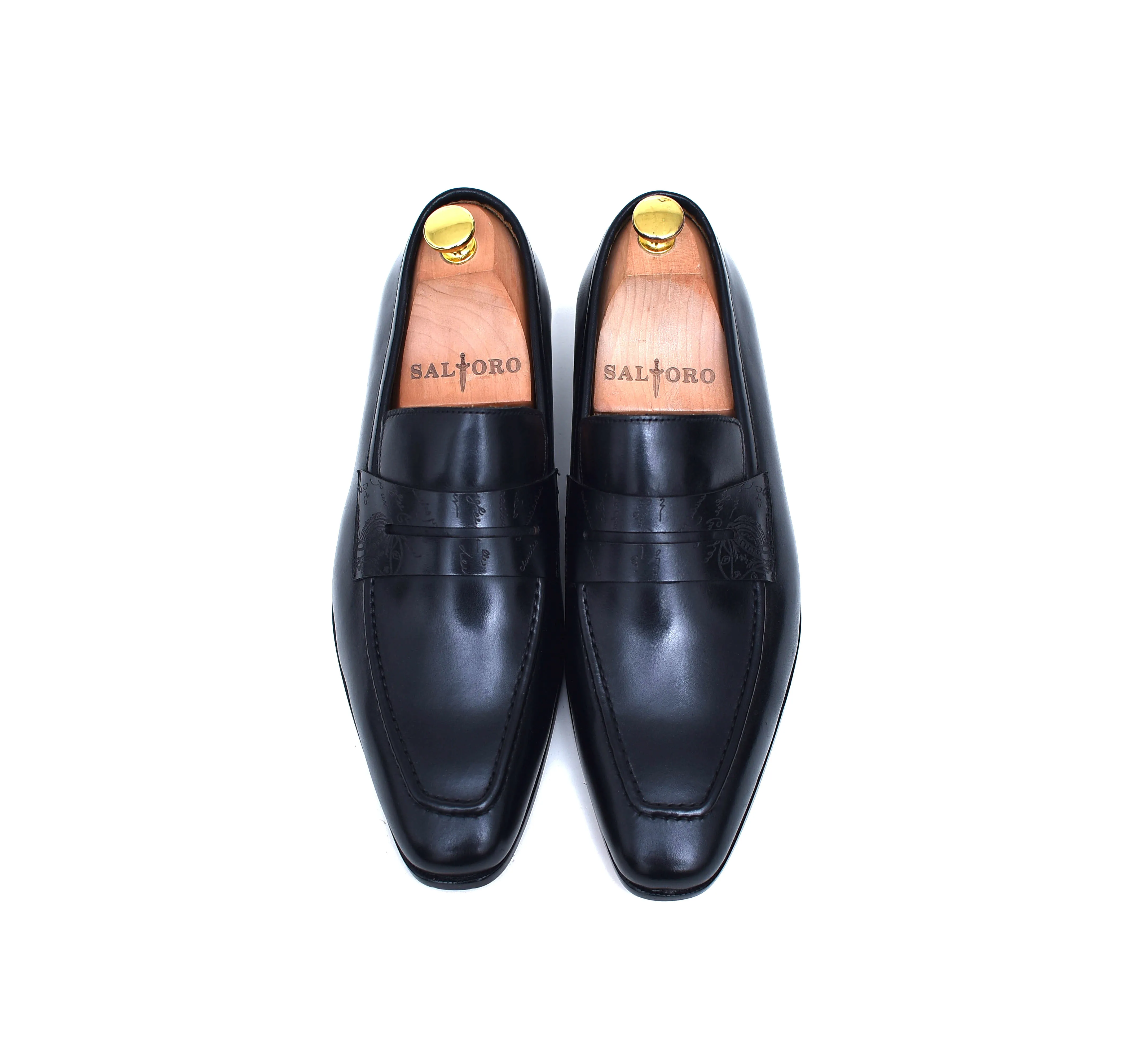 Carrera II - Black Leather Penny Shoes