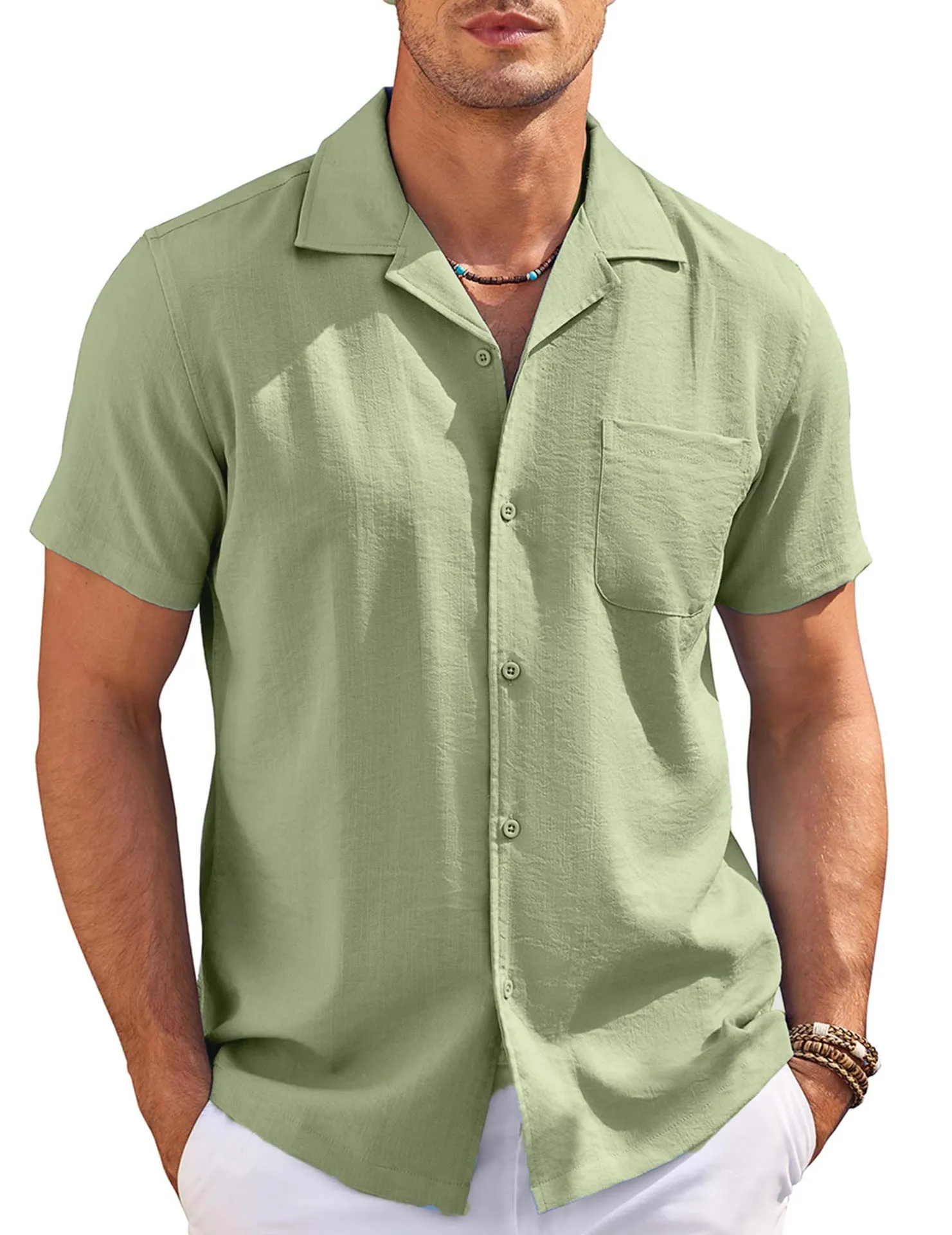 CASUAL BEACH SHORT SLEEVED POLO NECK SHIRT