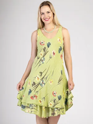 Cherishh Cotton floral dress green