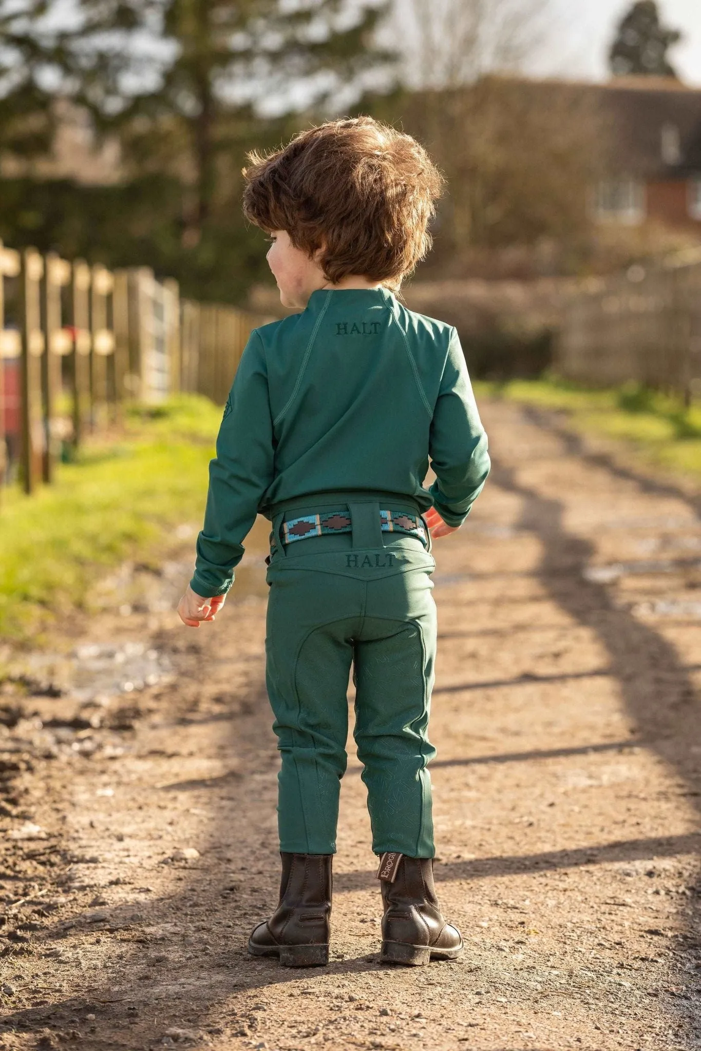 Children's Emerald Green Riding Tights