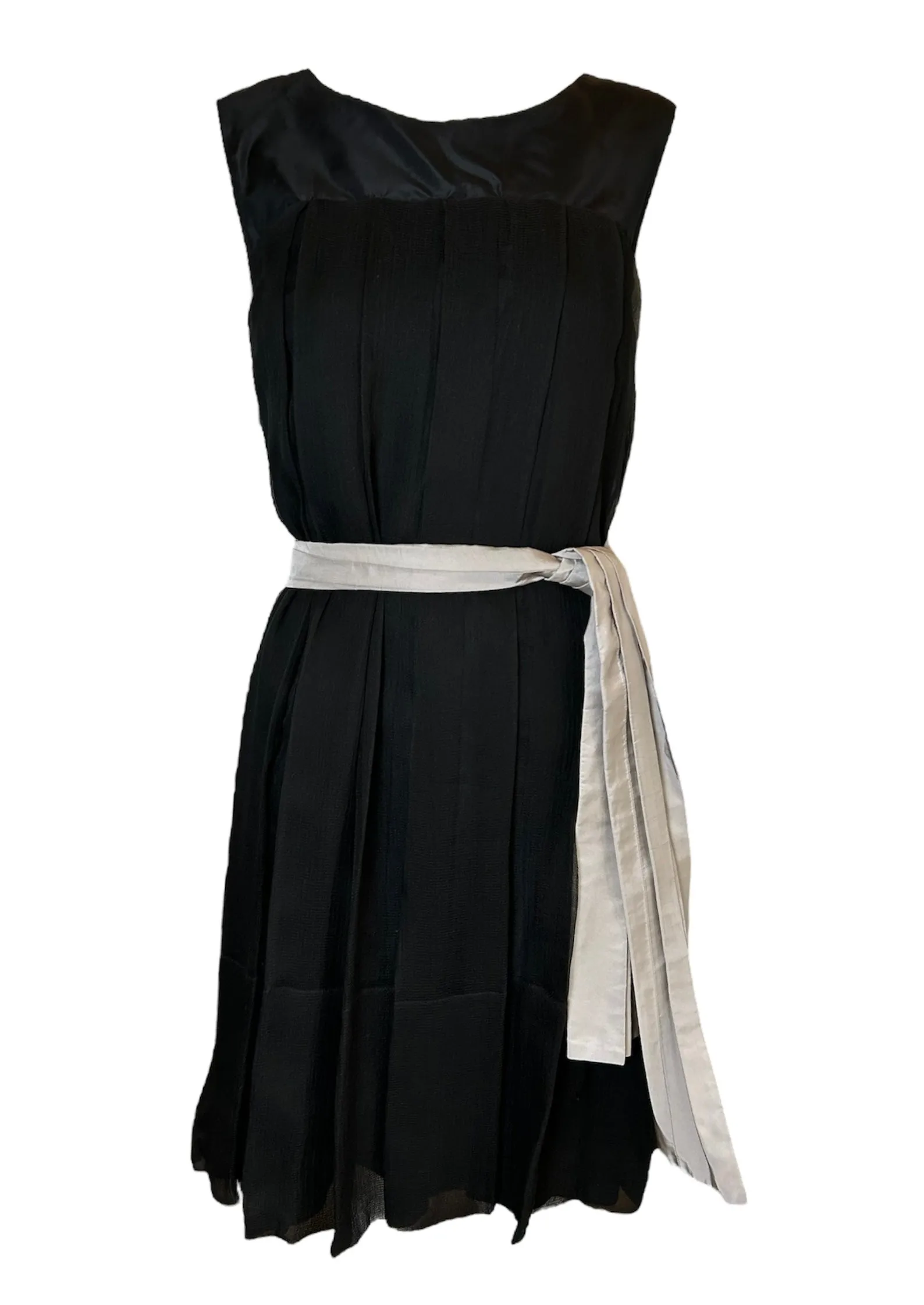 Chloé Silk Chiffon Cocktail Pleated Dress with Sash, NWT