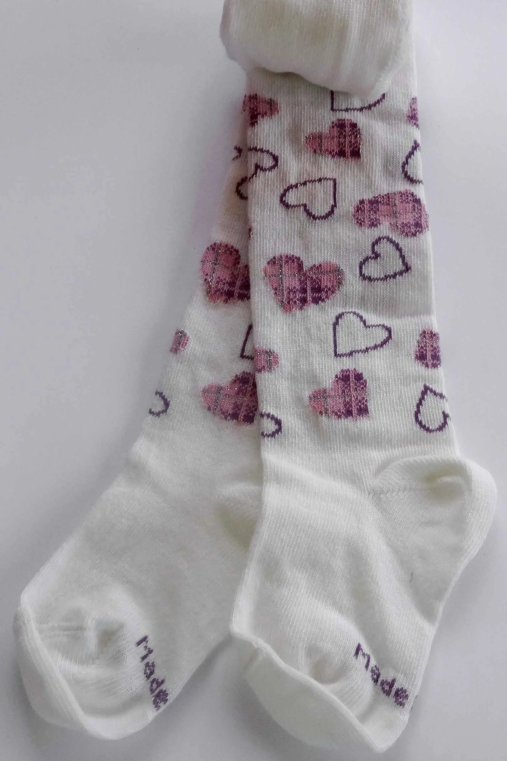 Coccoli Baby Girl Hearts Patterned Cotton Tights