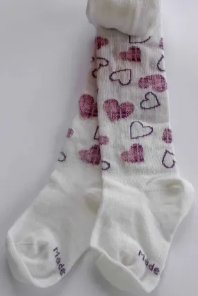 Coccoli Baby Girl Hearts Patterned Cotton Tights