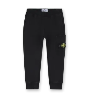 Compass-badge Cotton Sweatpants Black