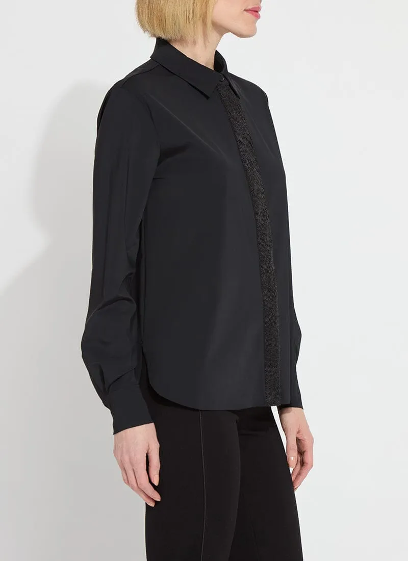 Connie Micro Beaded Shirt | Black