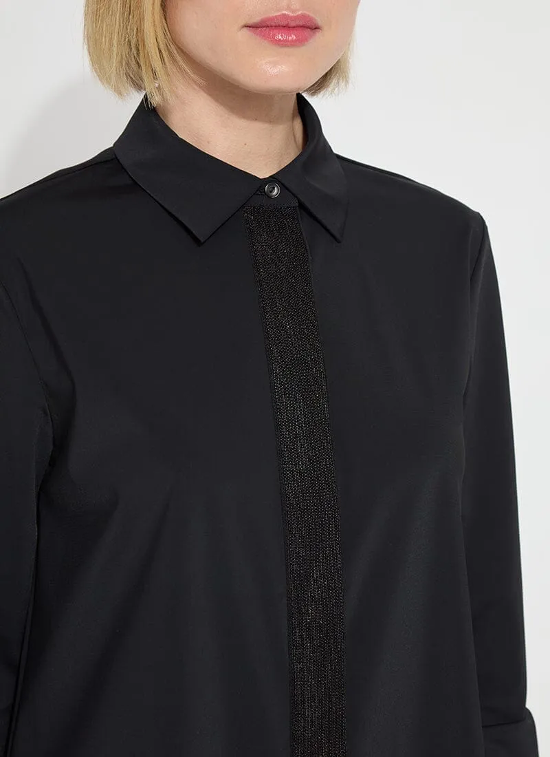 Connie Micro Beaded Shirt | Black