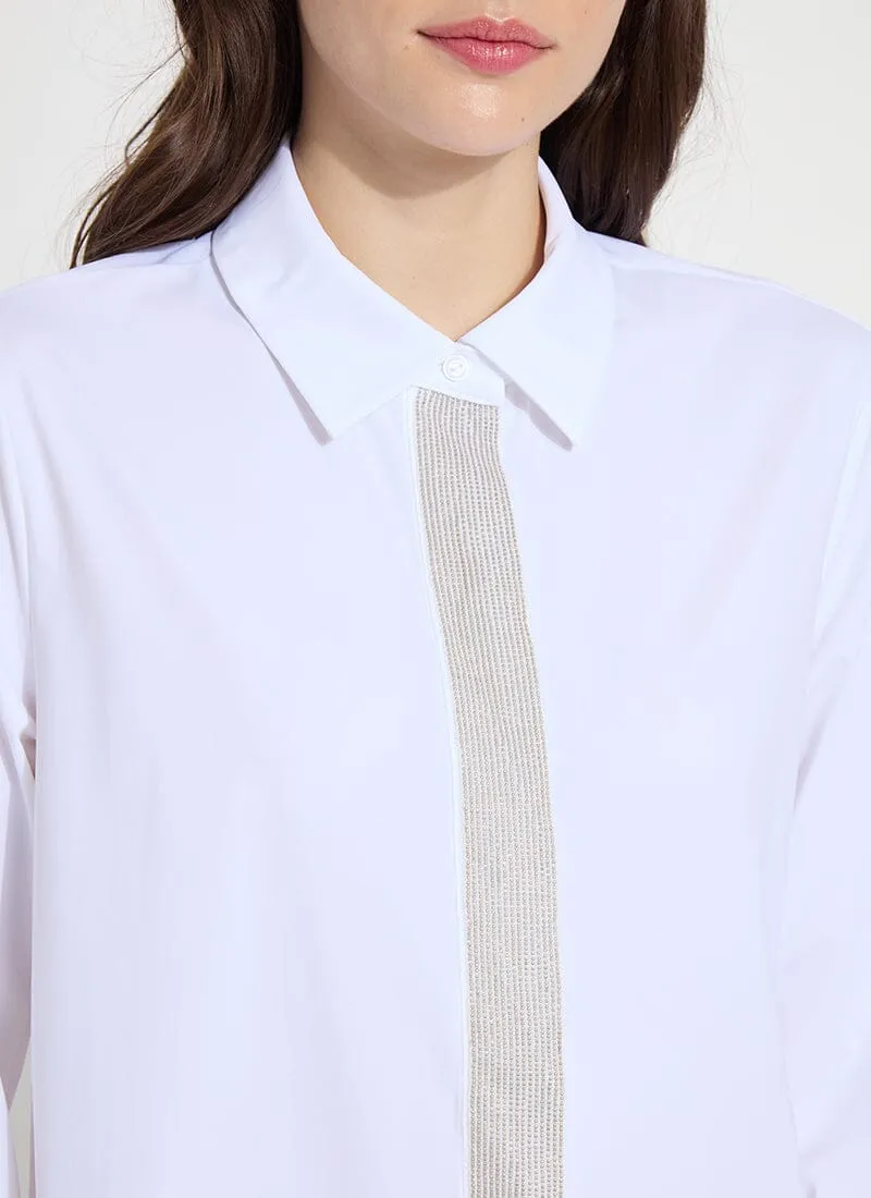 Connie Micro Beaded Shirt | White