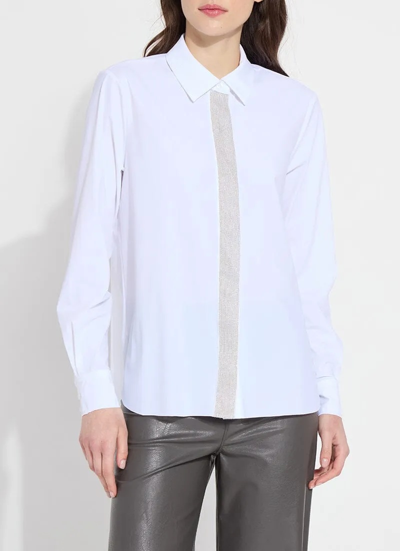 Connie Micro Beaded Shirt | White