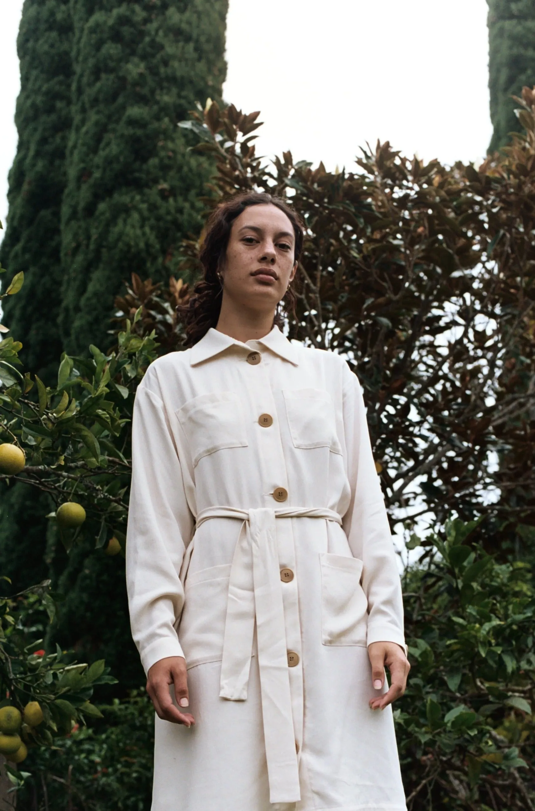 Cordelia shirt dress, textured cream