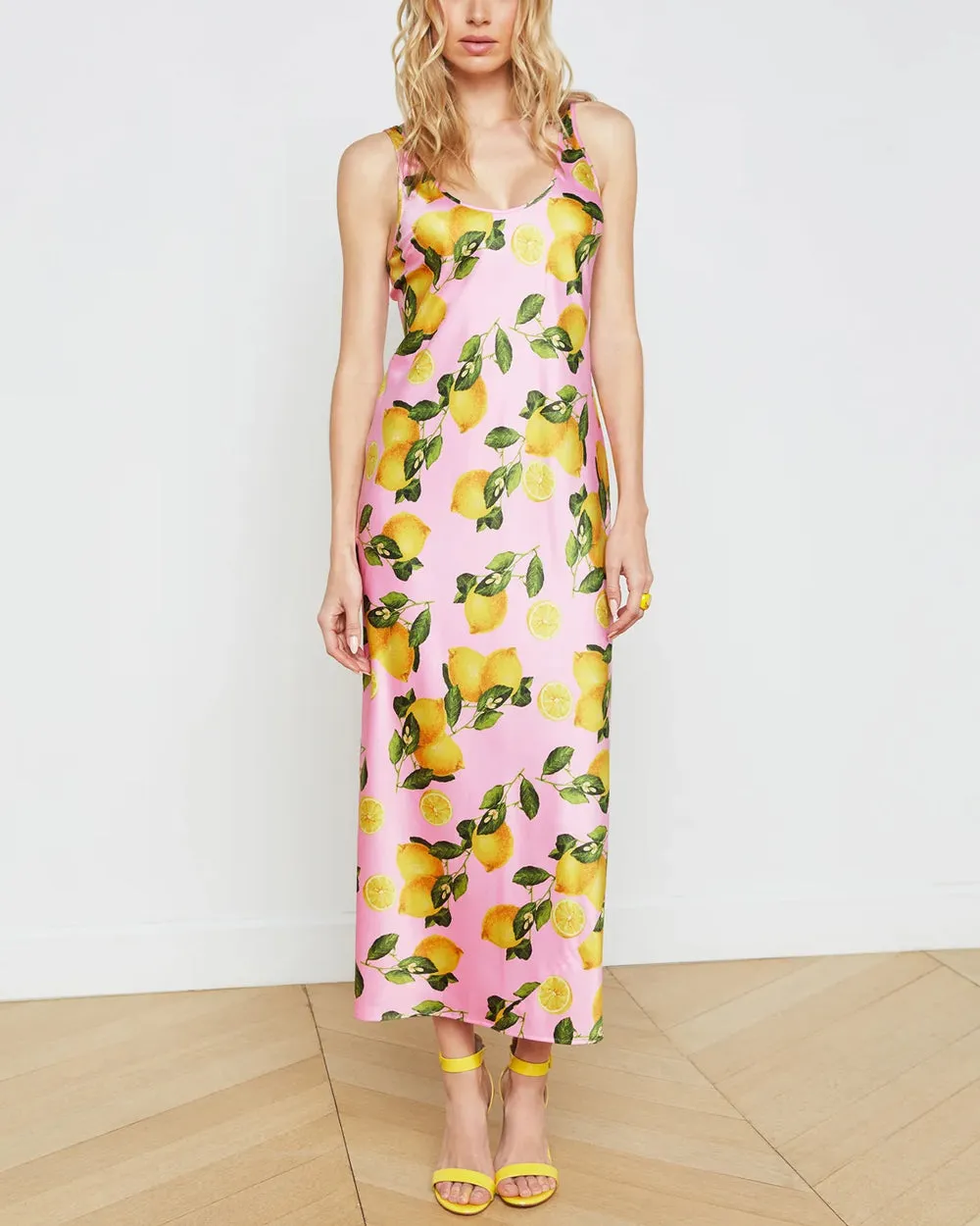 Cotton Candy Lemon Print Akiya Tank Dress