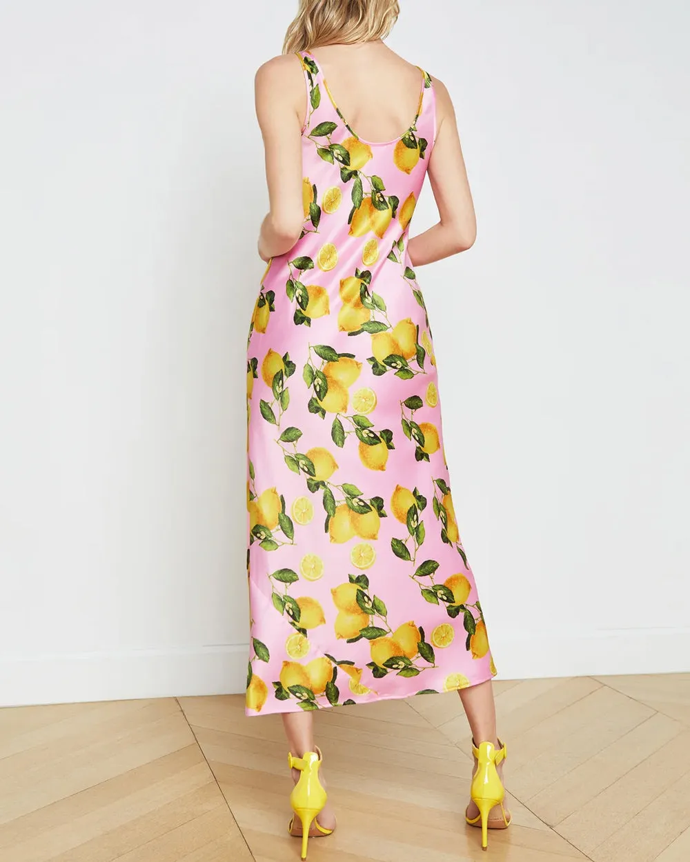 Cotton Candy Lemon Print Akiya Tank Dress