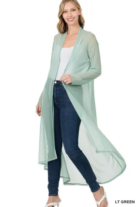 Country Roads Sheer Cardigan Green