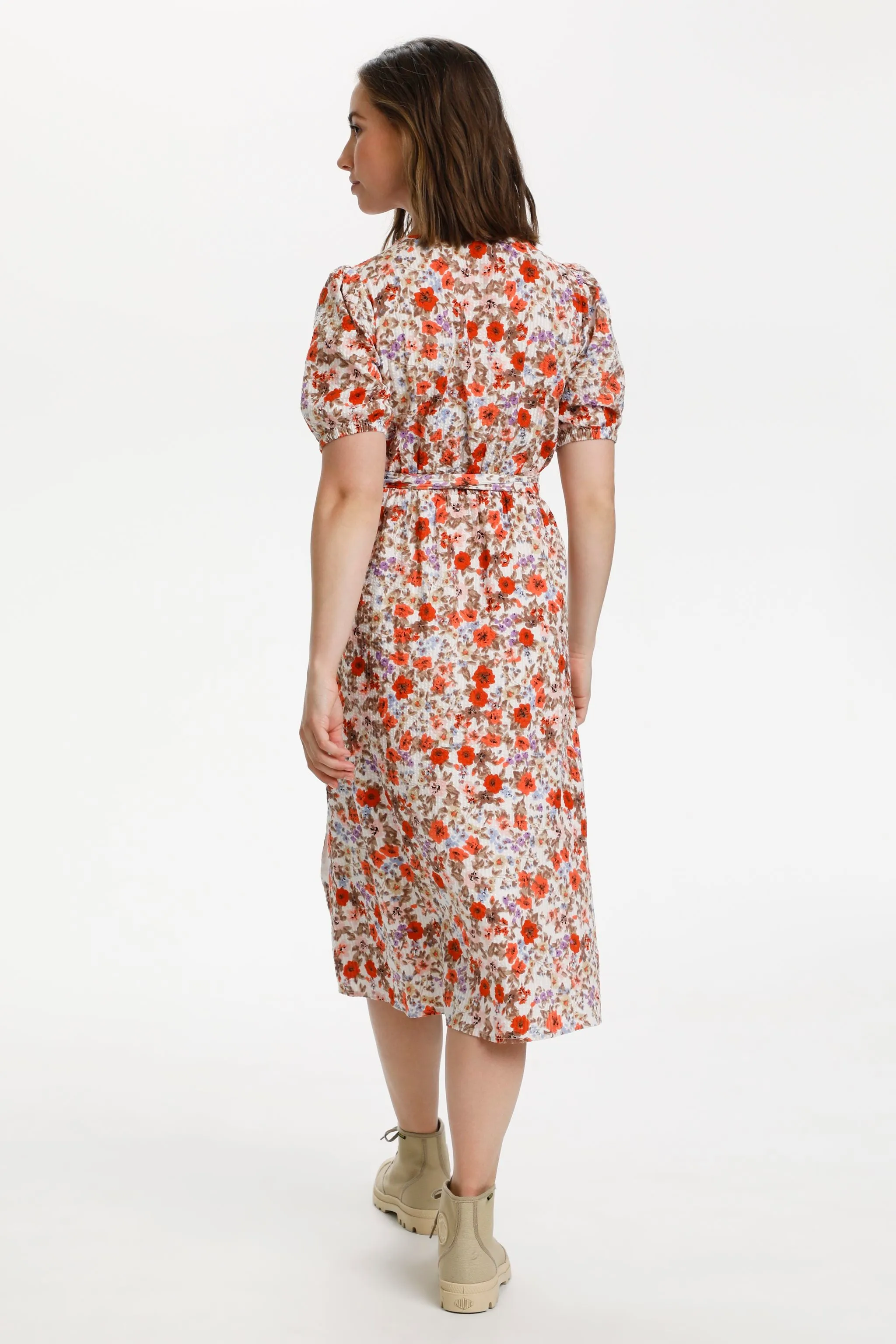 Cream Ceyda Fit & Flare Dress - Multicolour Flower