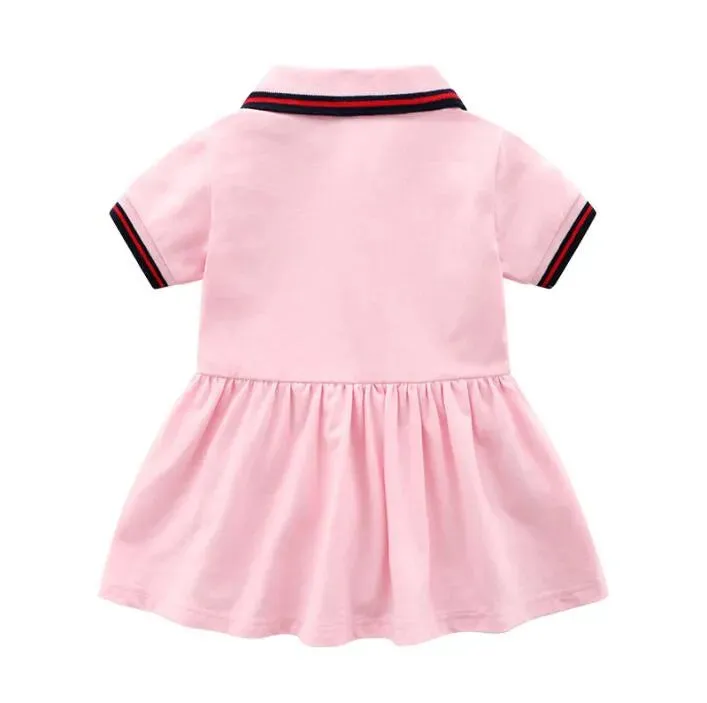 Cute Baby Girls Princess Dress Summer Toddler Short Sleeve Dresses Cotton Newborn Skirts Infant Clothes Kids Clothing 0-24 Months