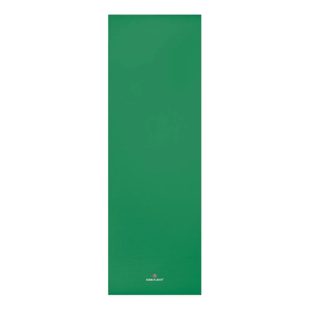 Dark Green Foam Yoga Mat, Solid Green Color Best Lightweight 0.25" thick Mat - Printed in USA (Size: 24″x72")