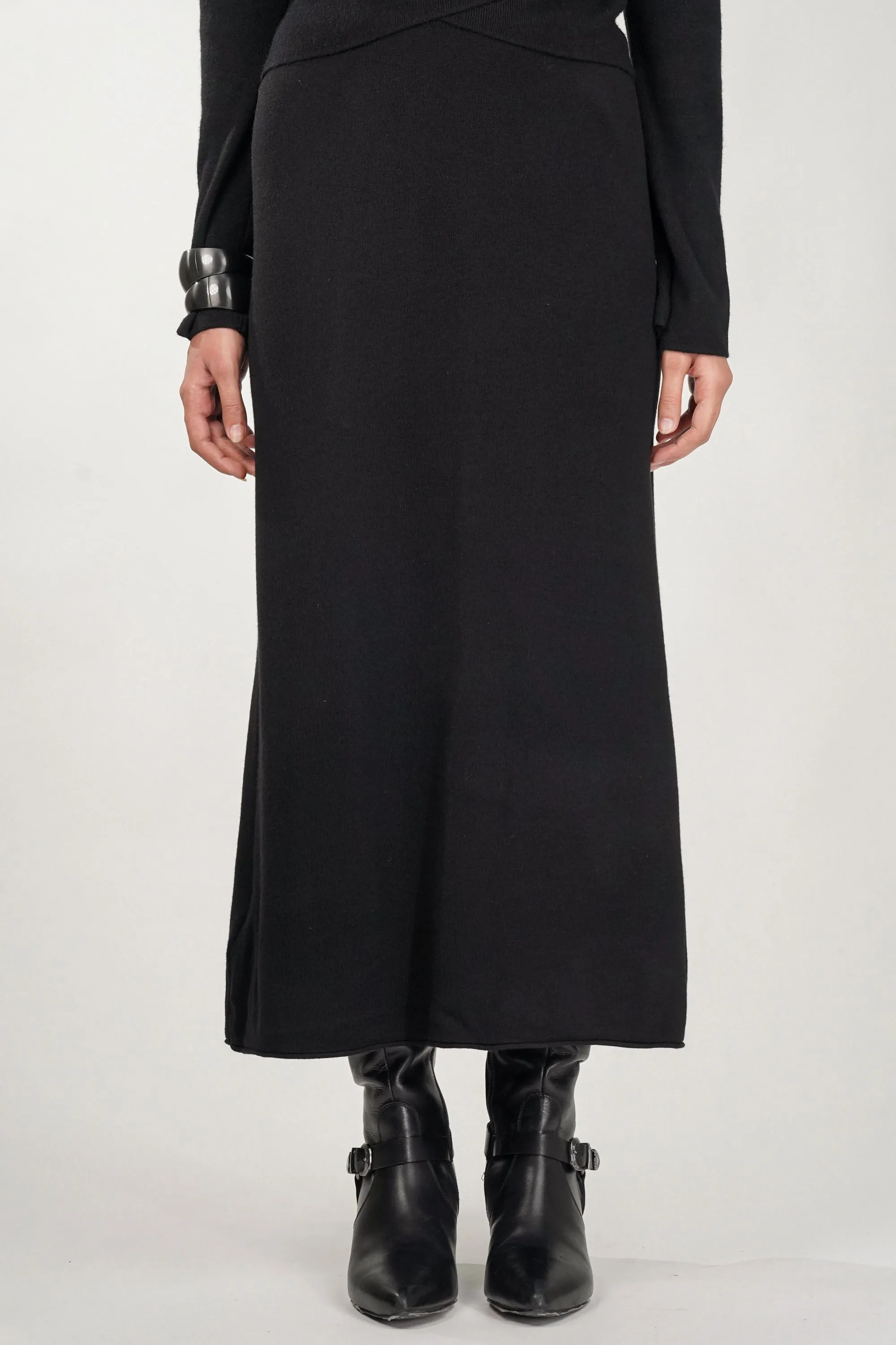 Dark Night Knit Wrap Skirt Co-Ord