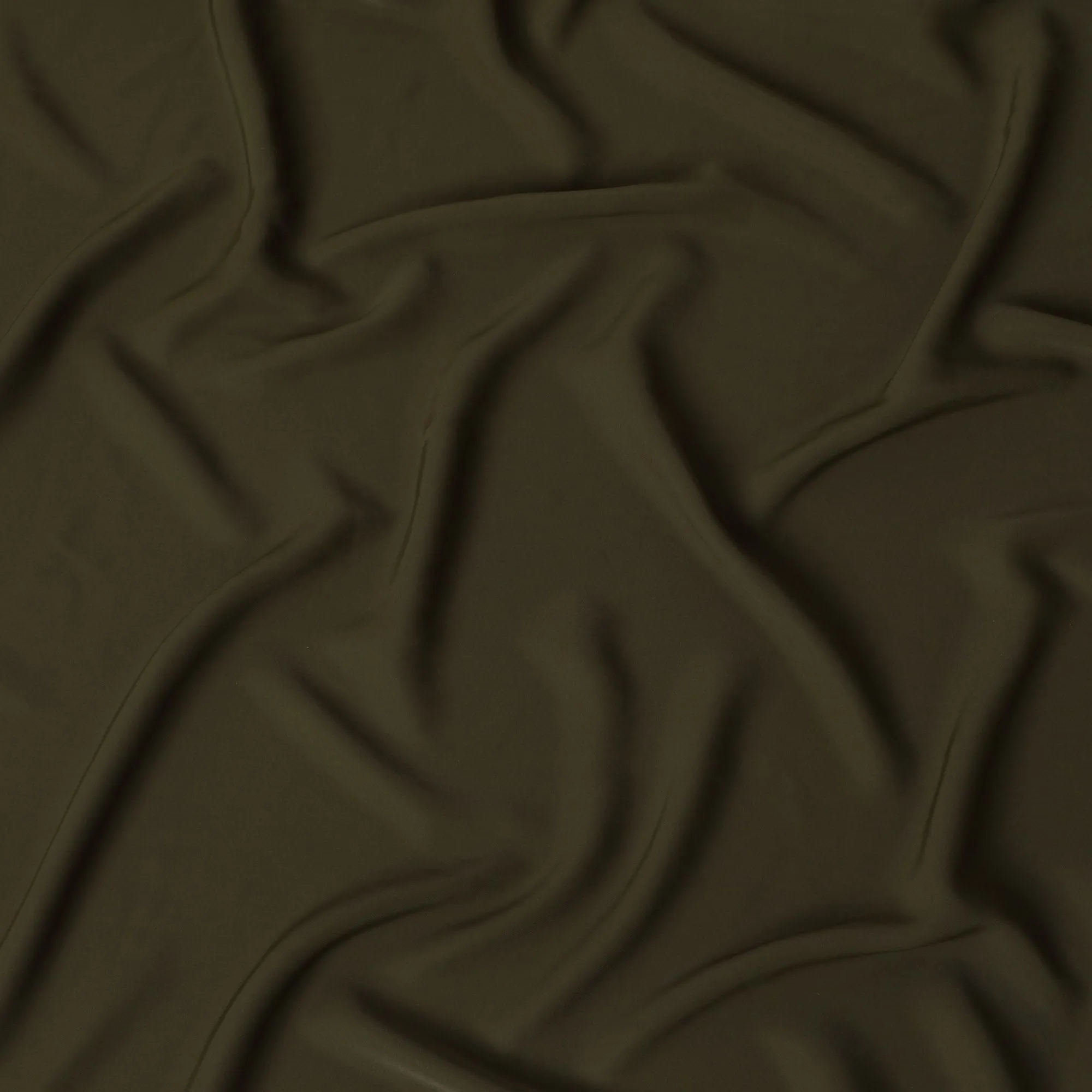 Dark olive plain synthetic stretchable barbie crepe fabric-D17017