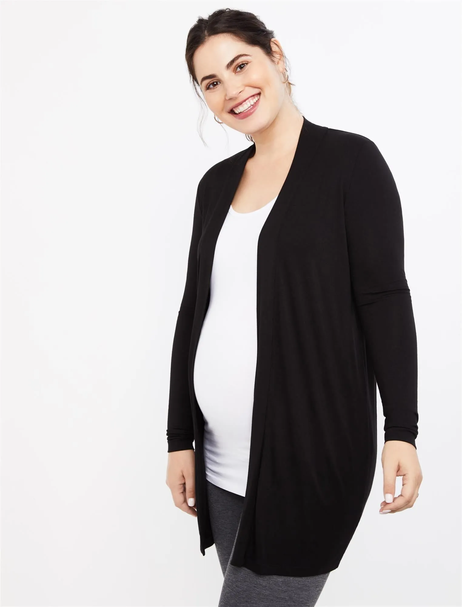 Drape Maternity Cardigan in Black