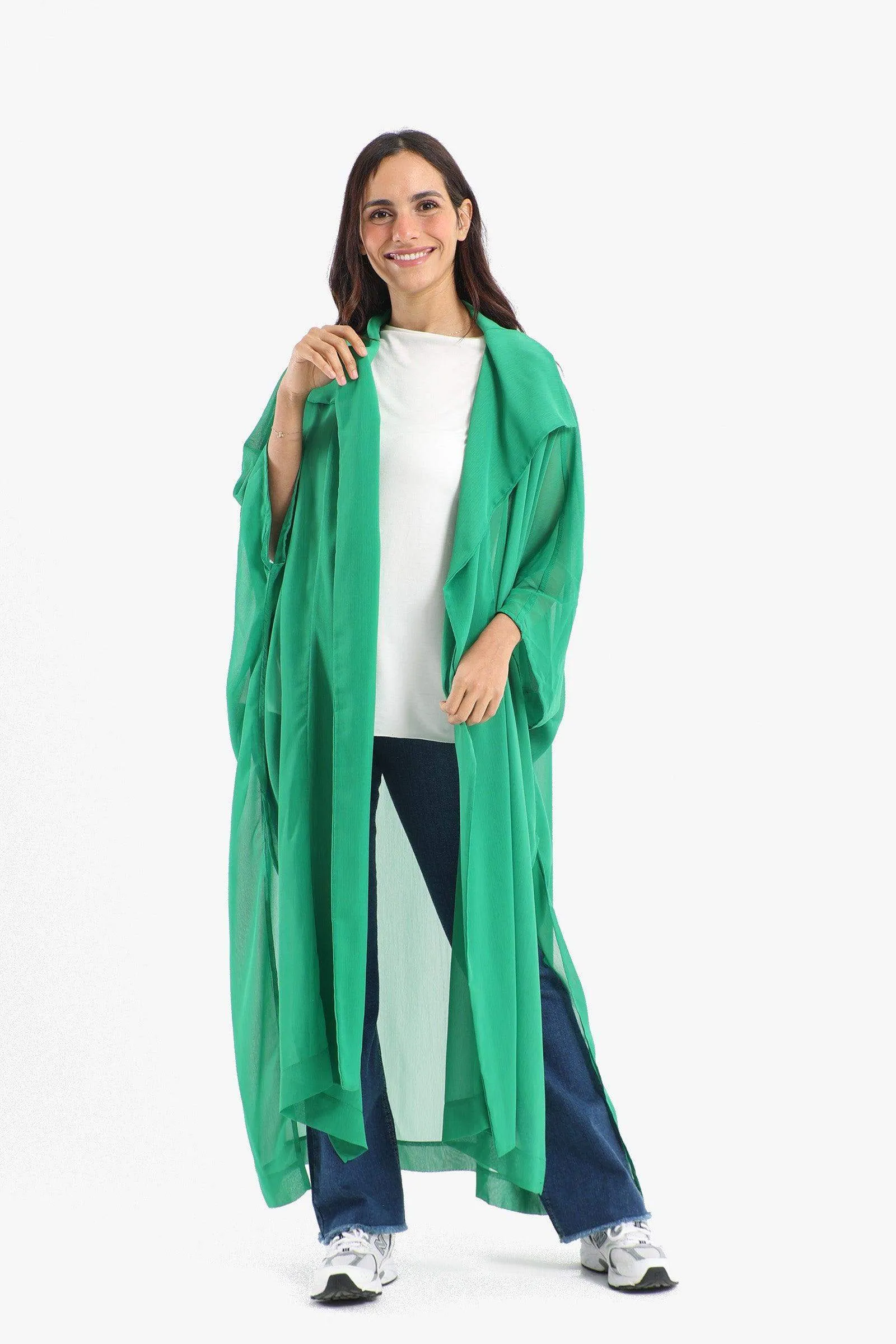 Draped Chiffon Kimono