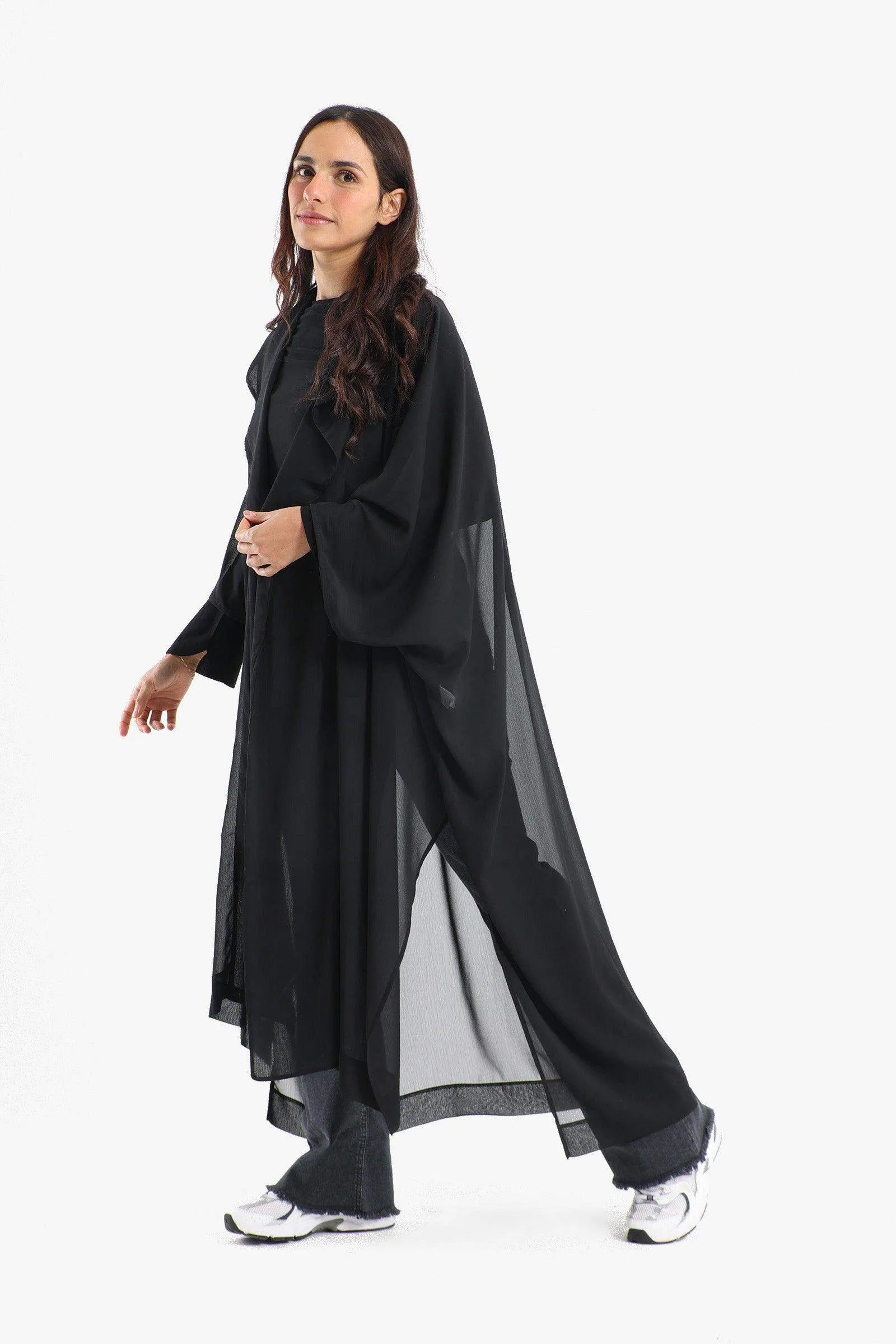 Draped Chiffon Kimono