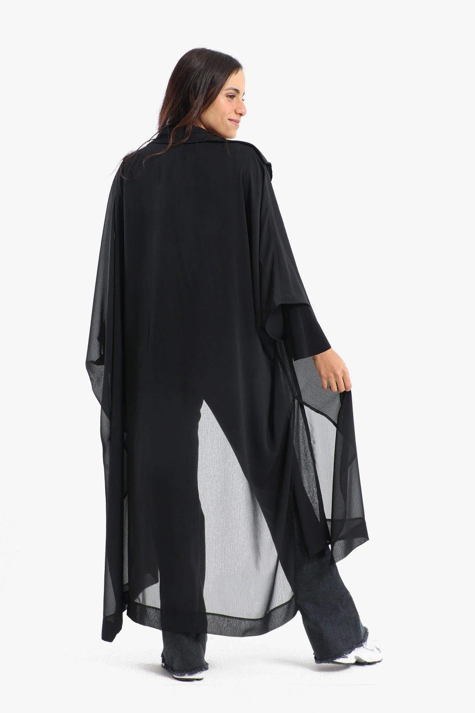 Draped Chiffon Kimono