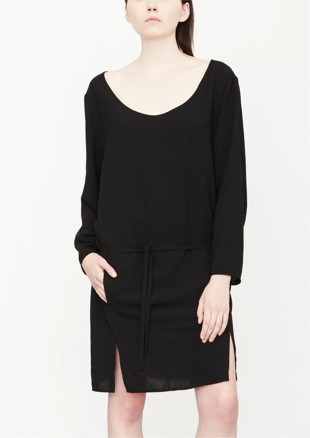 DRESS LONG - SLEEVES - black