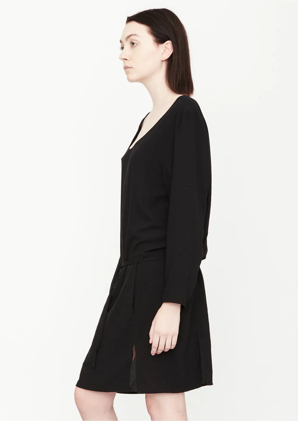 DRESS LONG - SLEEVES - black