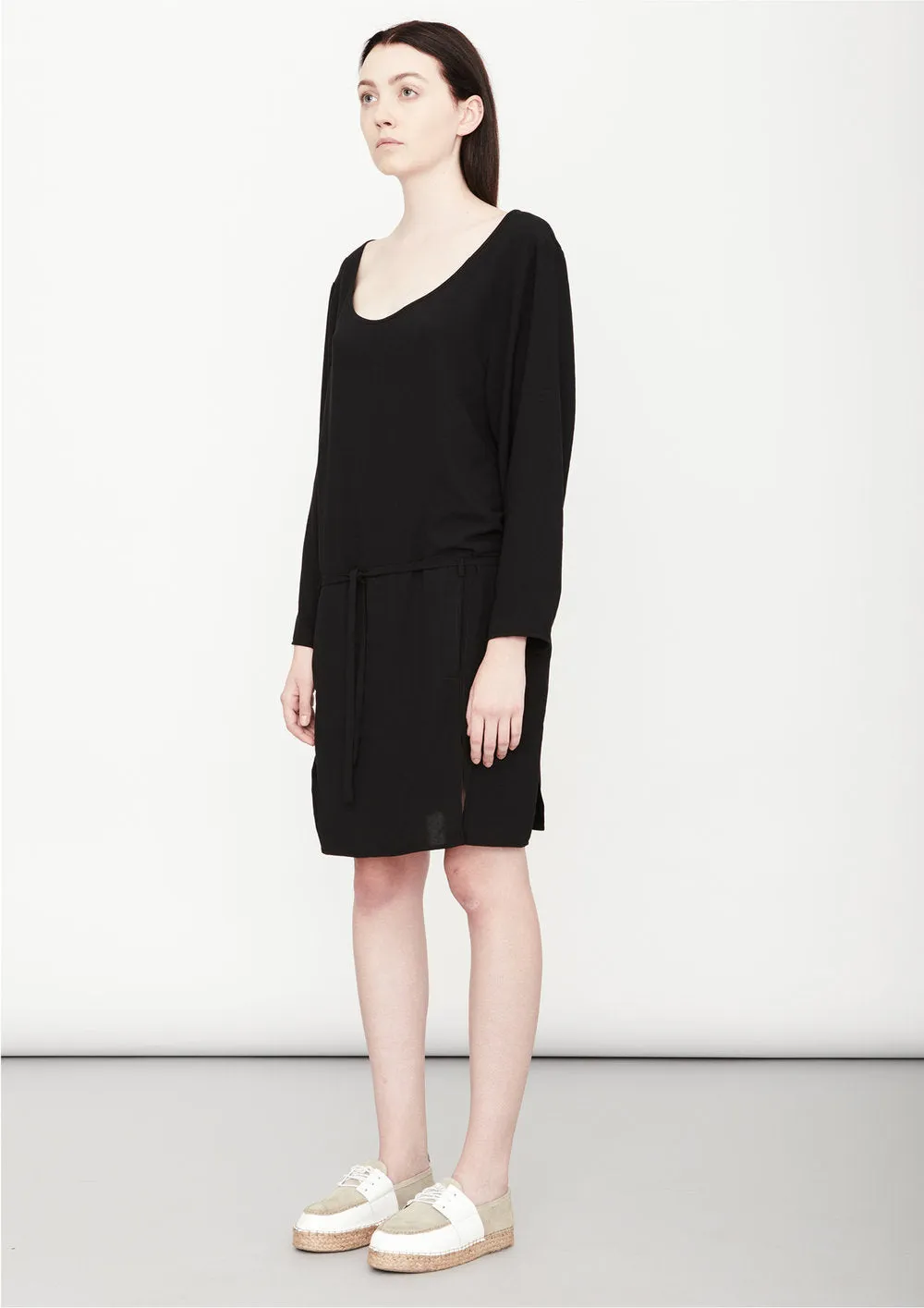 DRESS LONG - SLEEVES - black