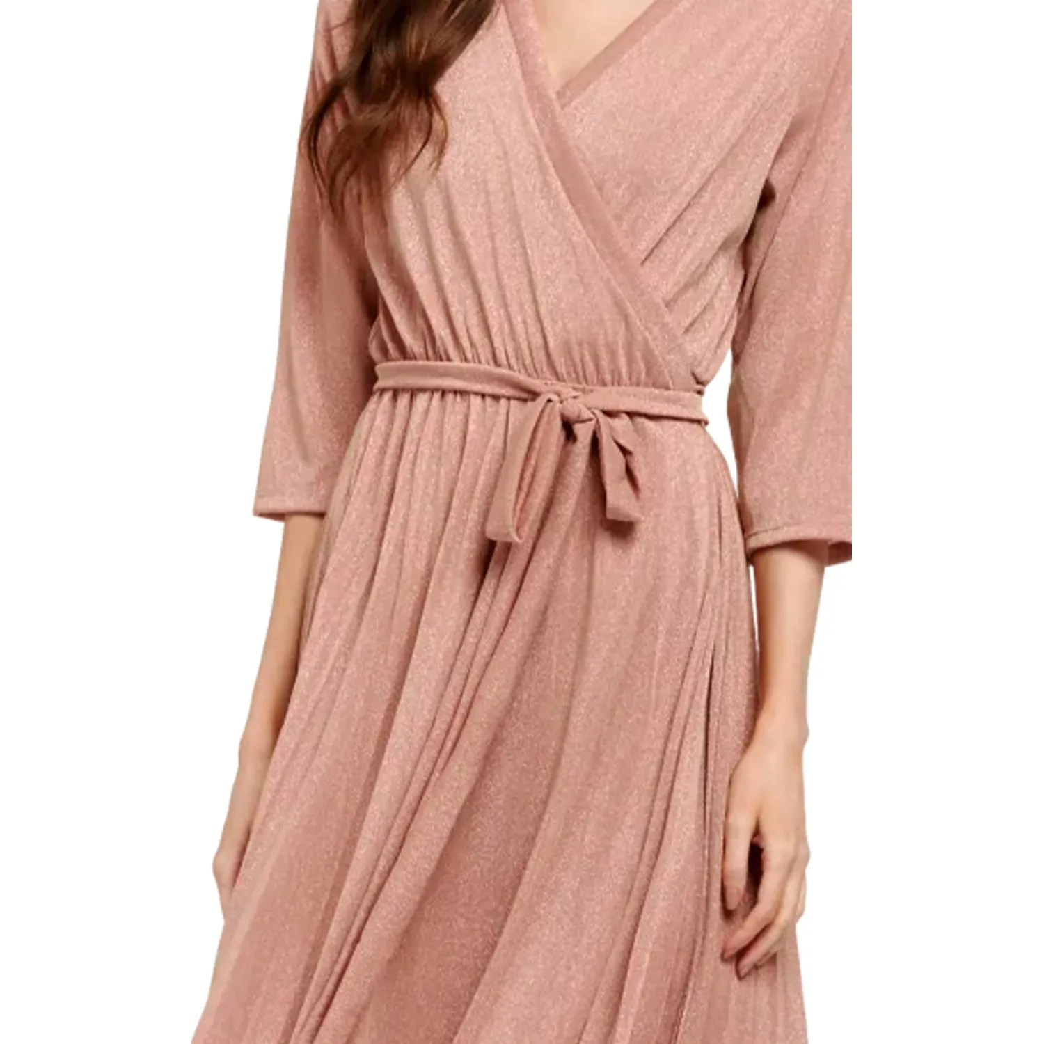 Dress Lurex Crossover Blush