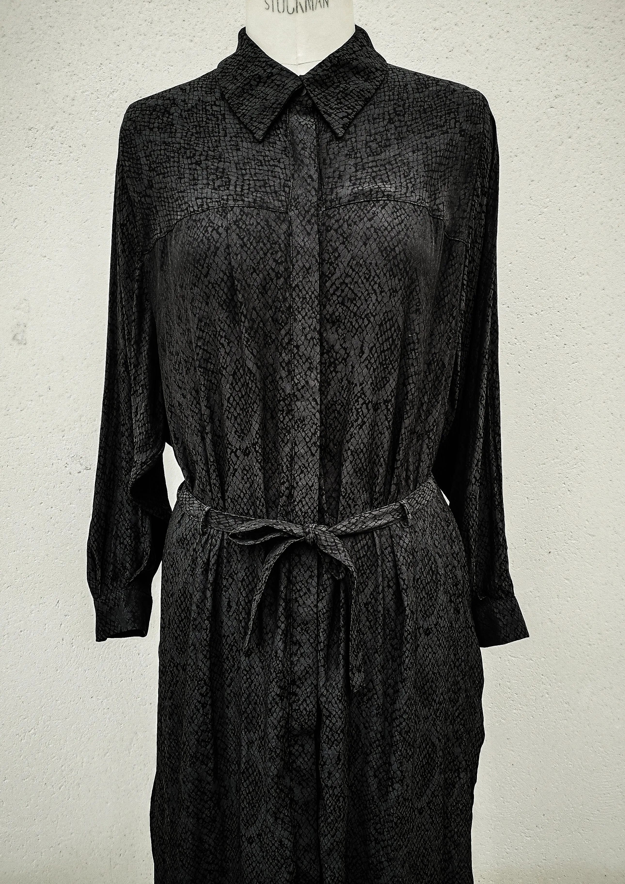 DRESS/CARDIGAN - JACQUARD SATIN black snake