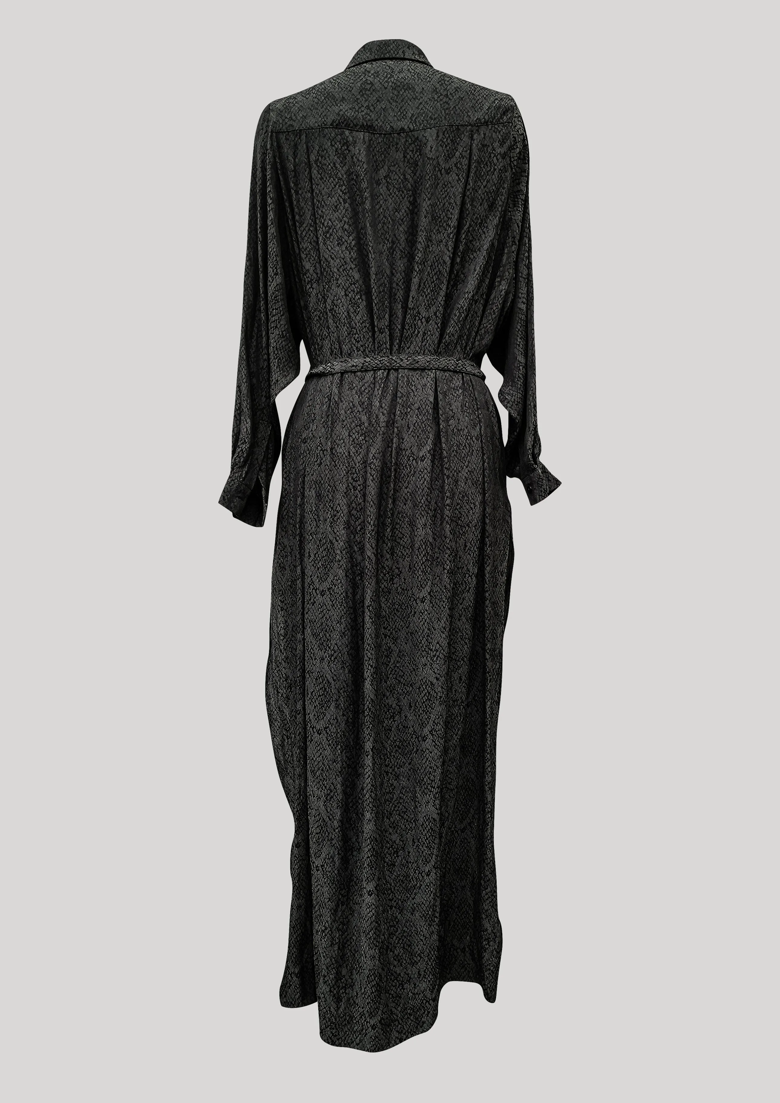 DRESS/CARDIGAN - JACQUARD SATIN black snake