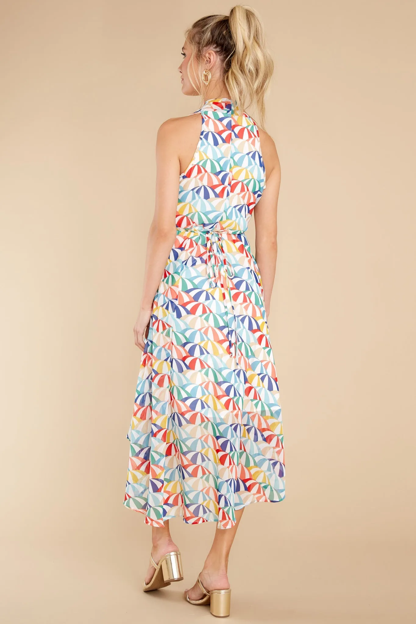 Effortless Feeling White Parasol Long Printed Dress