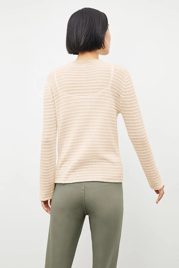 Emerson Cardigan - Airy Stripe Knit :: Meringue