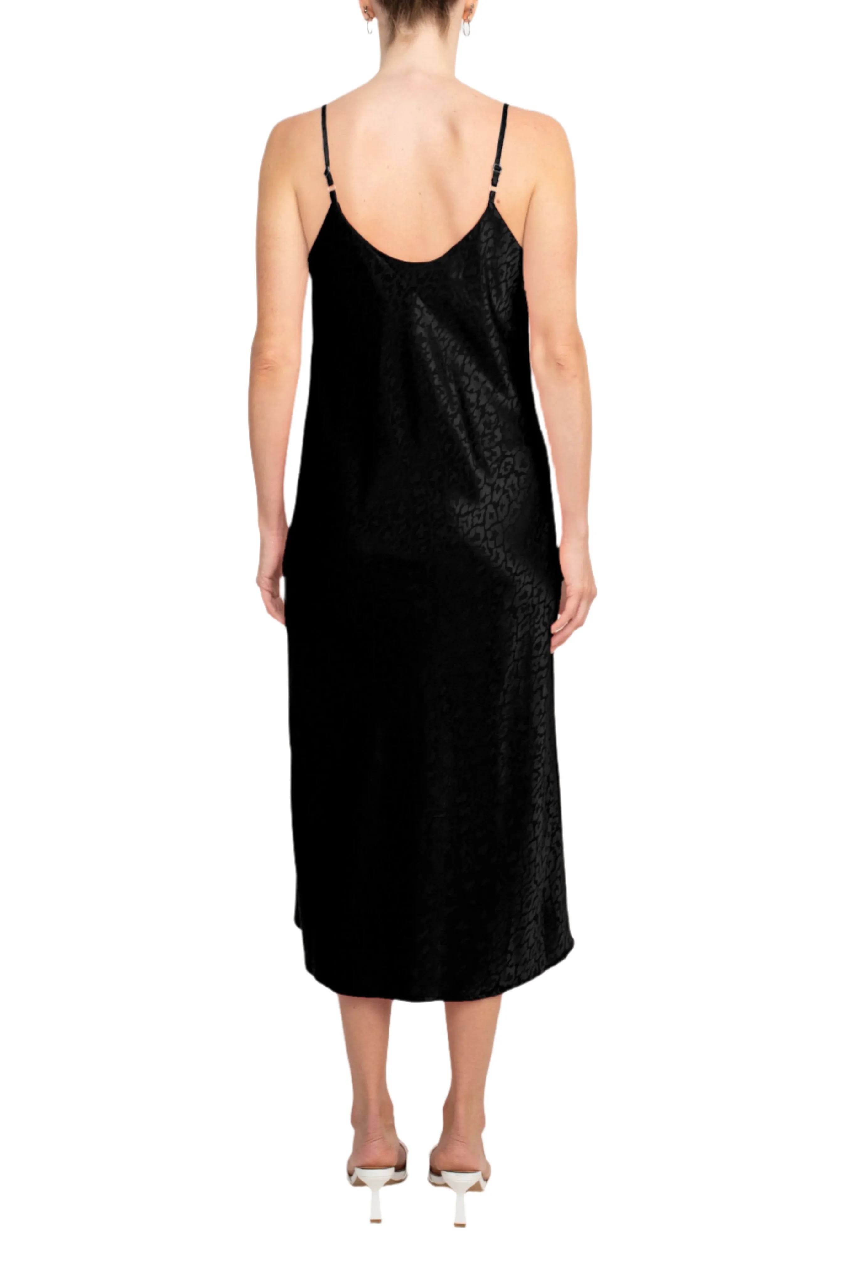 Emma & Michele Spaghetti Strap Cowl Neck Bias Slip Satin Dress