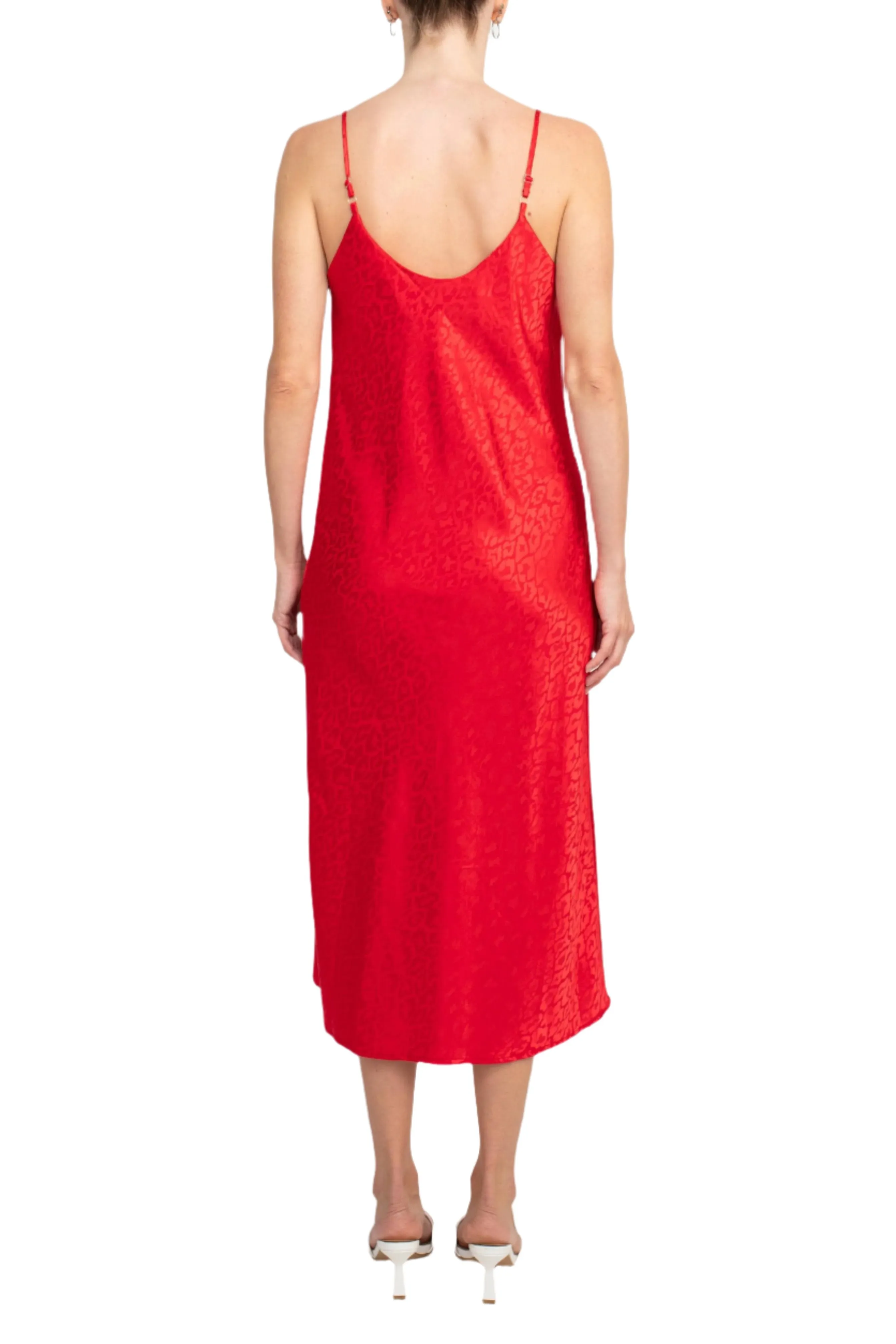 Emma & Michele Spaghetti Strap Cowl Neck Bias Slip Satin Dress