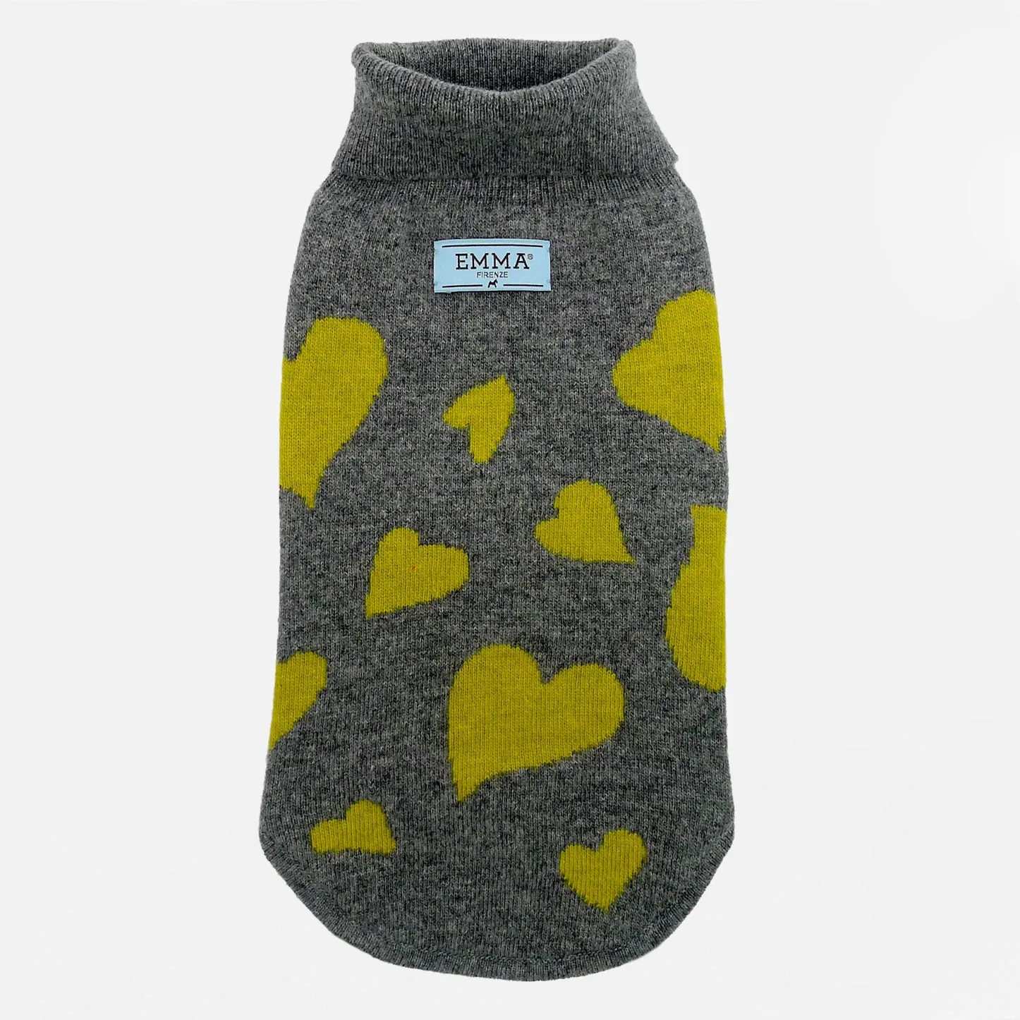 Emma Firenze Dog Jumper in Cashmere with Hearts Motif for Petite Pups