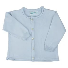 Feltman Brothers Boys Cardigan Rolled Edge Sweater Light Blue 5104 5008