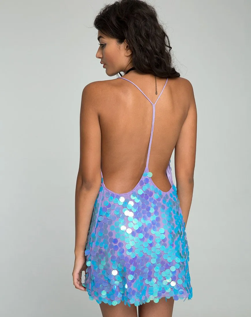 Finn Dress in Mermaid Disc Sequin