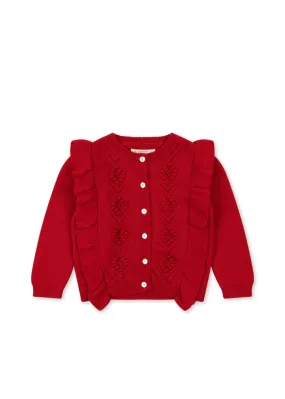 Fiol Frill Cardigan - Barbados Cherry