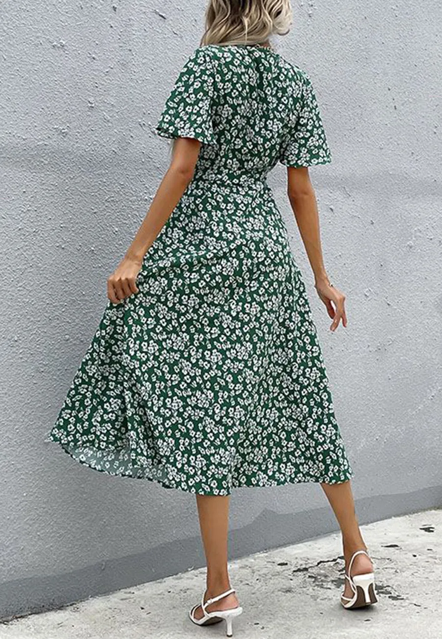 Floral Print Summer Wrap Dress