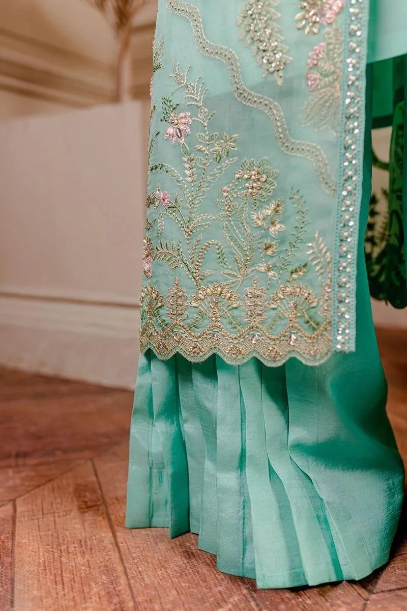 Fozia Khalid - Tiffany Blue - Embroidered  - 4 Piece