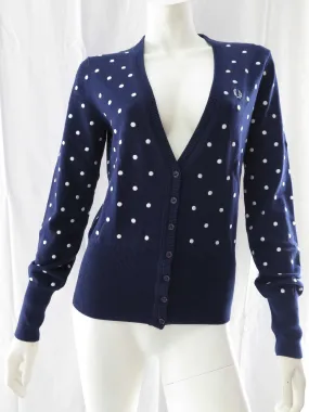 Fred Perry Polka Dot Cardigan (Carbon Blue)