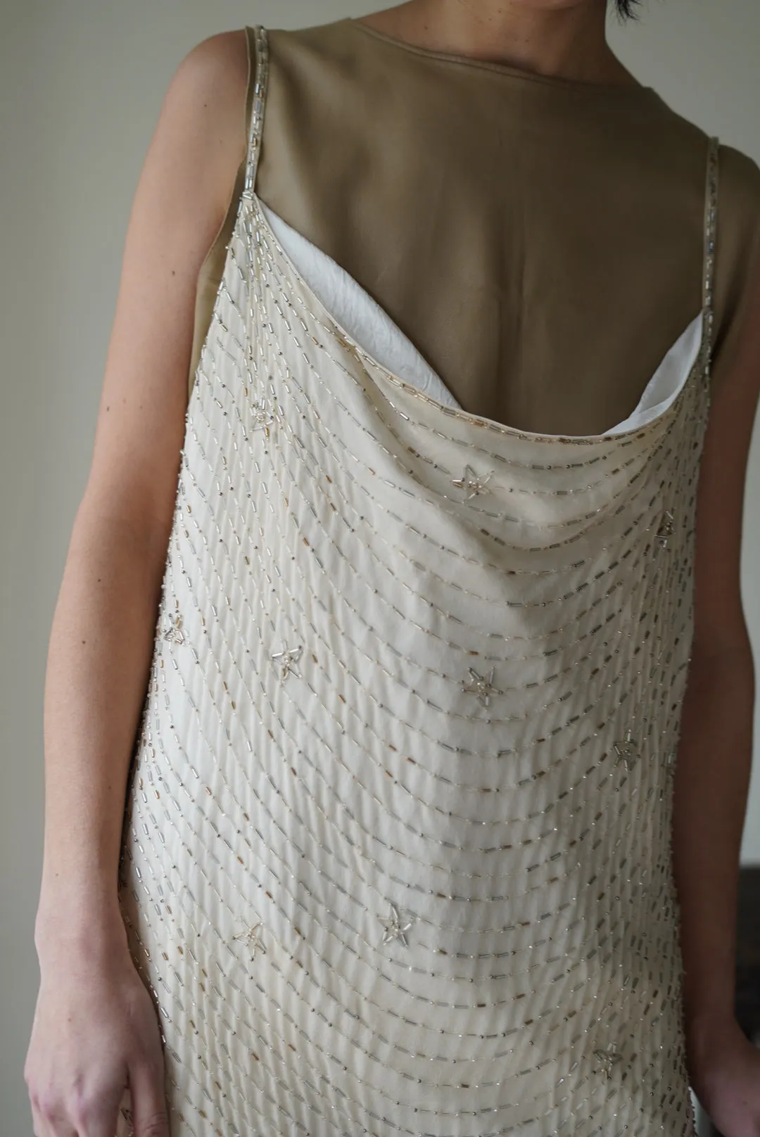 FUMIKA_UCHIDA<BR>HAND BEADED EMBROIDERY SLIP DRESS