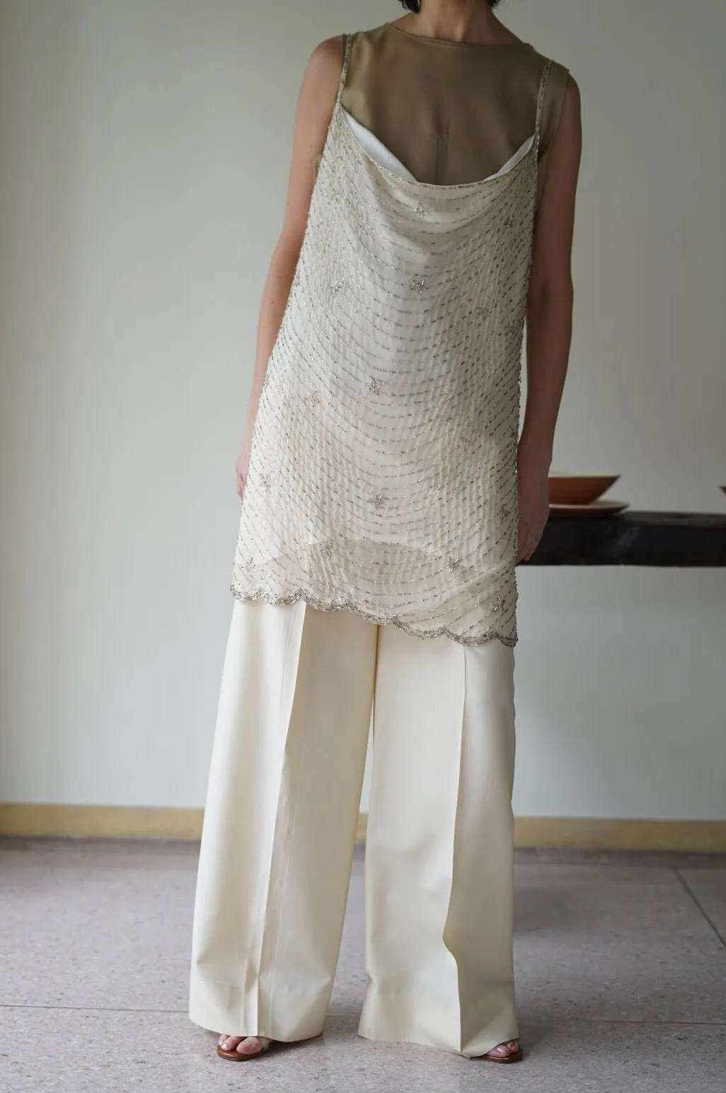 FUMIKA_UCHIDA<BR>HAND BEADED EMBROIDERY SLIP DRESS