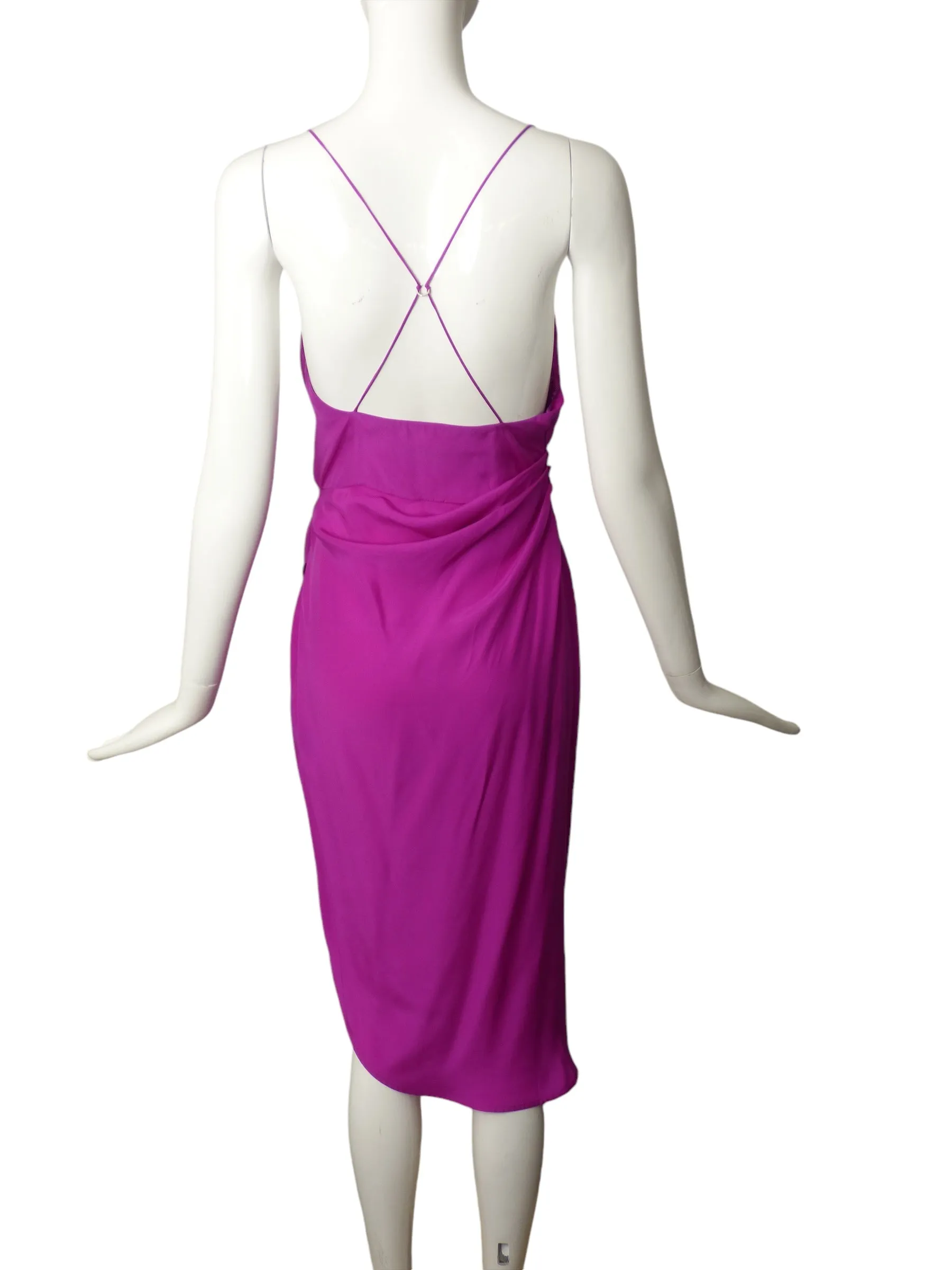 GAUGE 81- Purple Draped Silk Slip Dress, Size 2