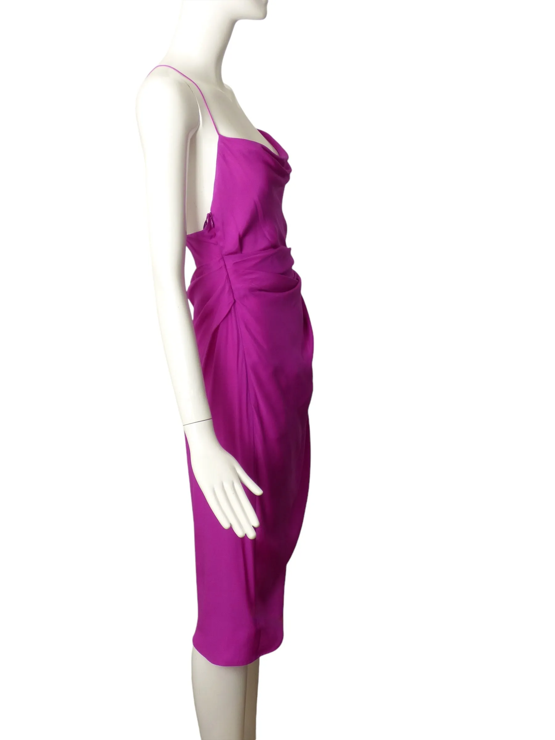 GAUGE 81- Purple Draped Silk Slip Dress, Size 2