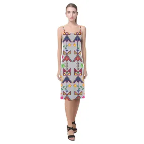 Geometric Floral Spring - Gray Alcestis Slip Dress